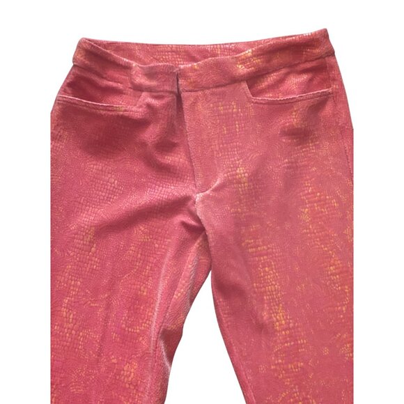 Y2K Betsey Johnson New York Iridescent Festival Velvet Snake Print Flare Pants M - Picture 6 of 11